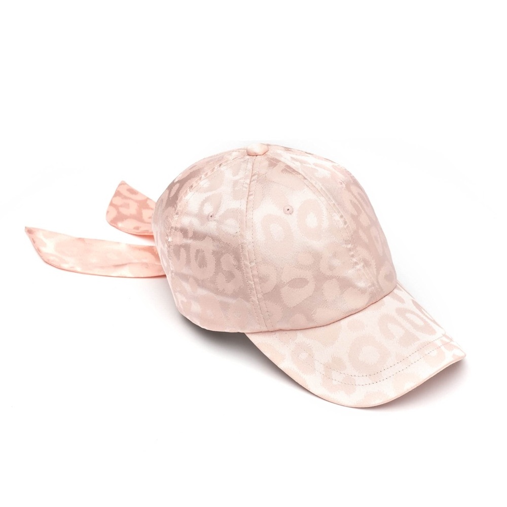 Eugenia Kim Emory Blush Pink Leopard Women's Baseball Hat Cap Satin Jacquard tie